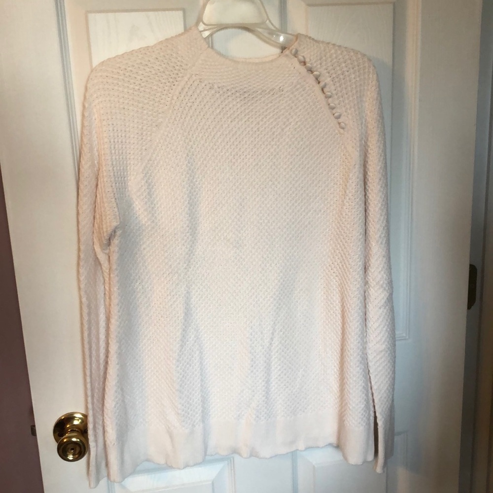 Loft cream sweater with button detail